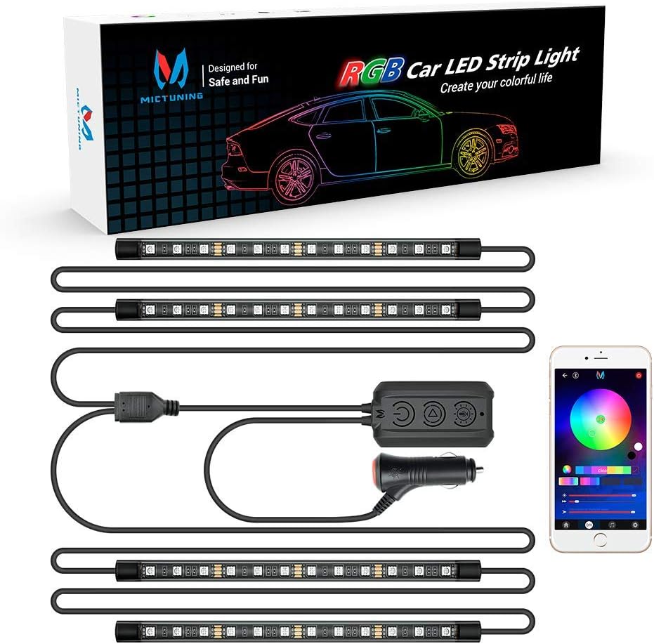 C2 8 Pods Curved RGBW LED Rock Lights Bundle with N1 Interior Car Lights 12V 24V Car LED Strip Light 4pcs RGB Ambient Lighting Kit