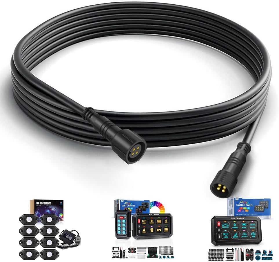 MICTUNING 10FT 4Pin Extension Wire Cable (2PCS) - Only for 2nd-GEN