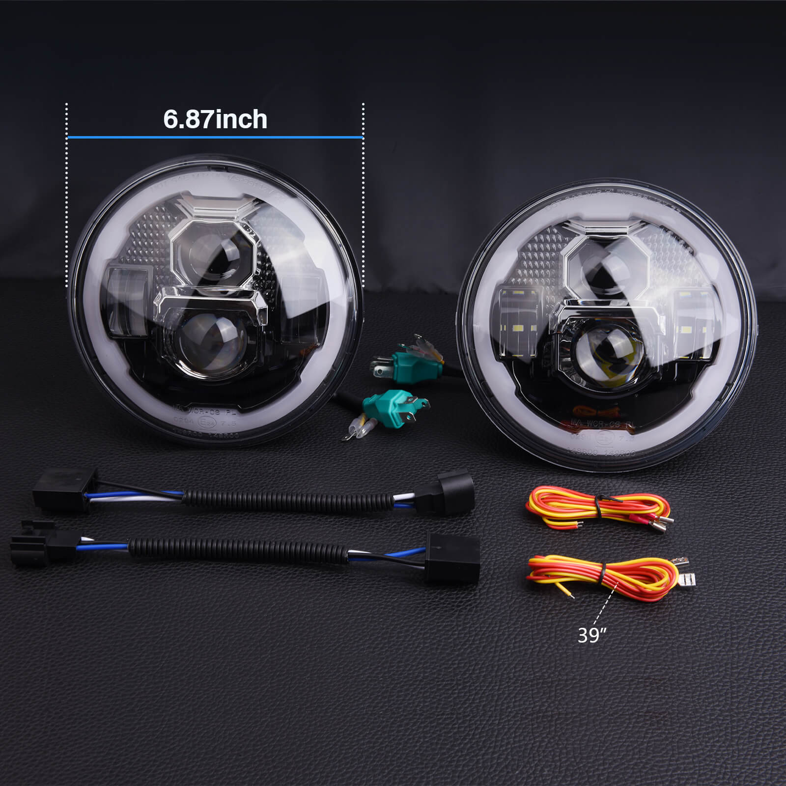 7 Inch Round LED Headlights with Hi/Lo Beam DRL Turn Signal, Compatible with Jeep Wrangler JK JKU TJ LJ,Chevy, Anti-glare, Plug and Play, IP67 Waterproof