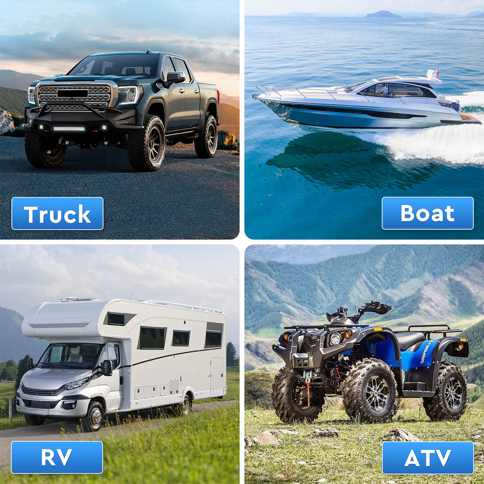 7 Way to 4 and 5 Way Trailer Light Adapter, 7 Pin RV Blade to 4/5 Pin Flat 12V Power Adapter with LED Circuit Tester