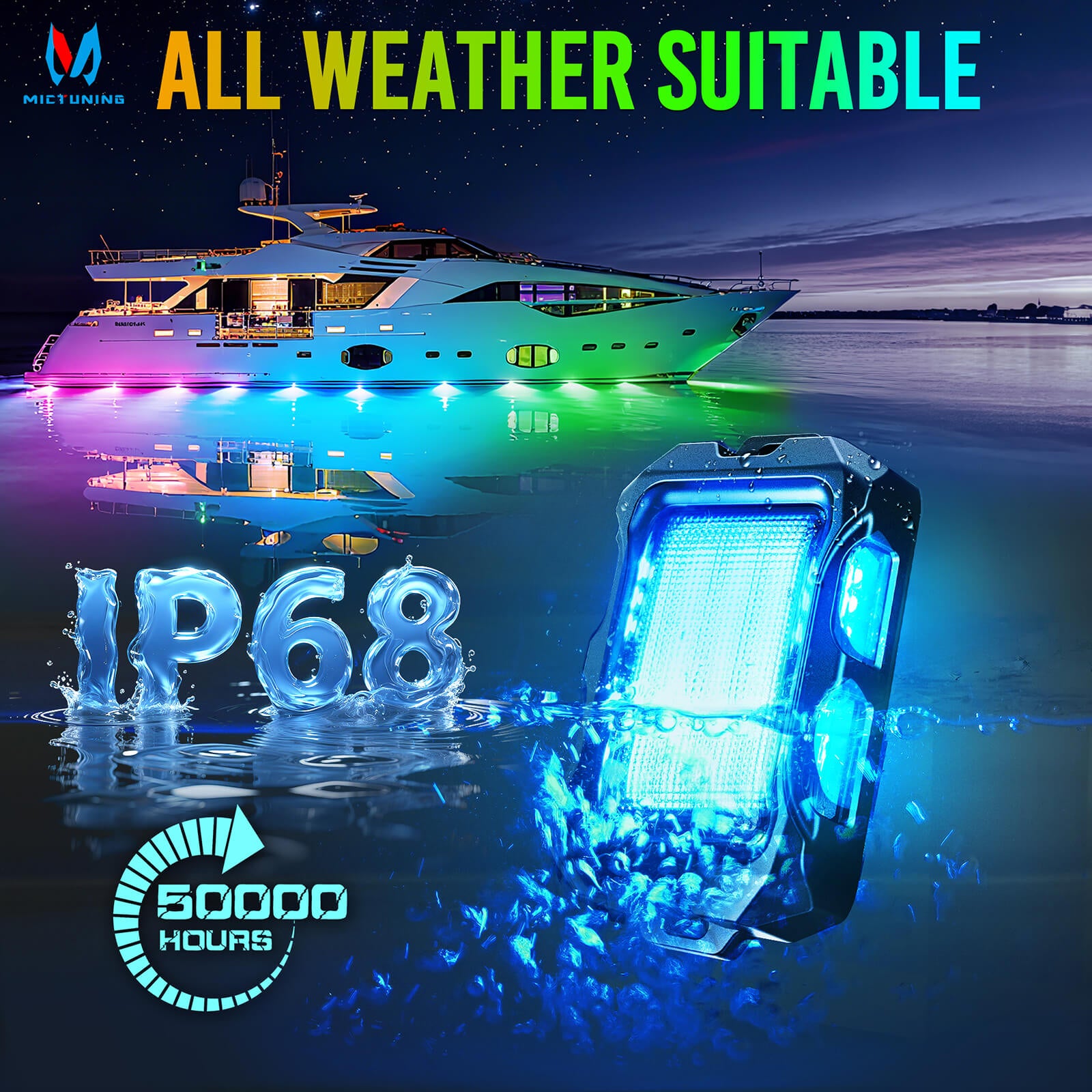 Newest Q2 MAX RGB+IC Rock Lights, 8-16 Pods Multi-Color DIY Effect Underglow Neon Kit, Individual Group Control, APP Control