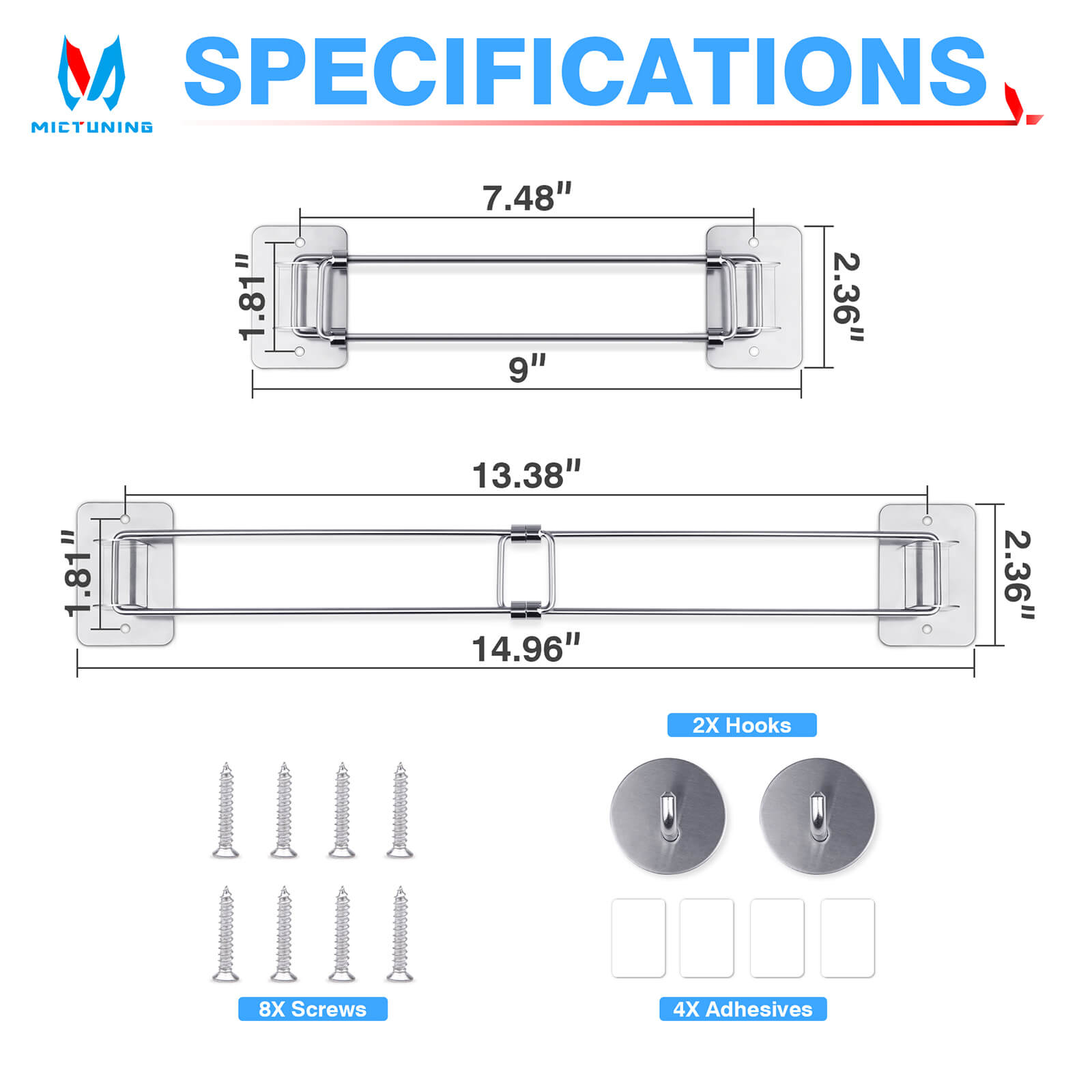 RV Shampoo Bottle Holder Fence Trailer Bathroom Corner Storage Bar, No Drilling or Screw Mount