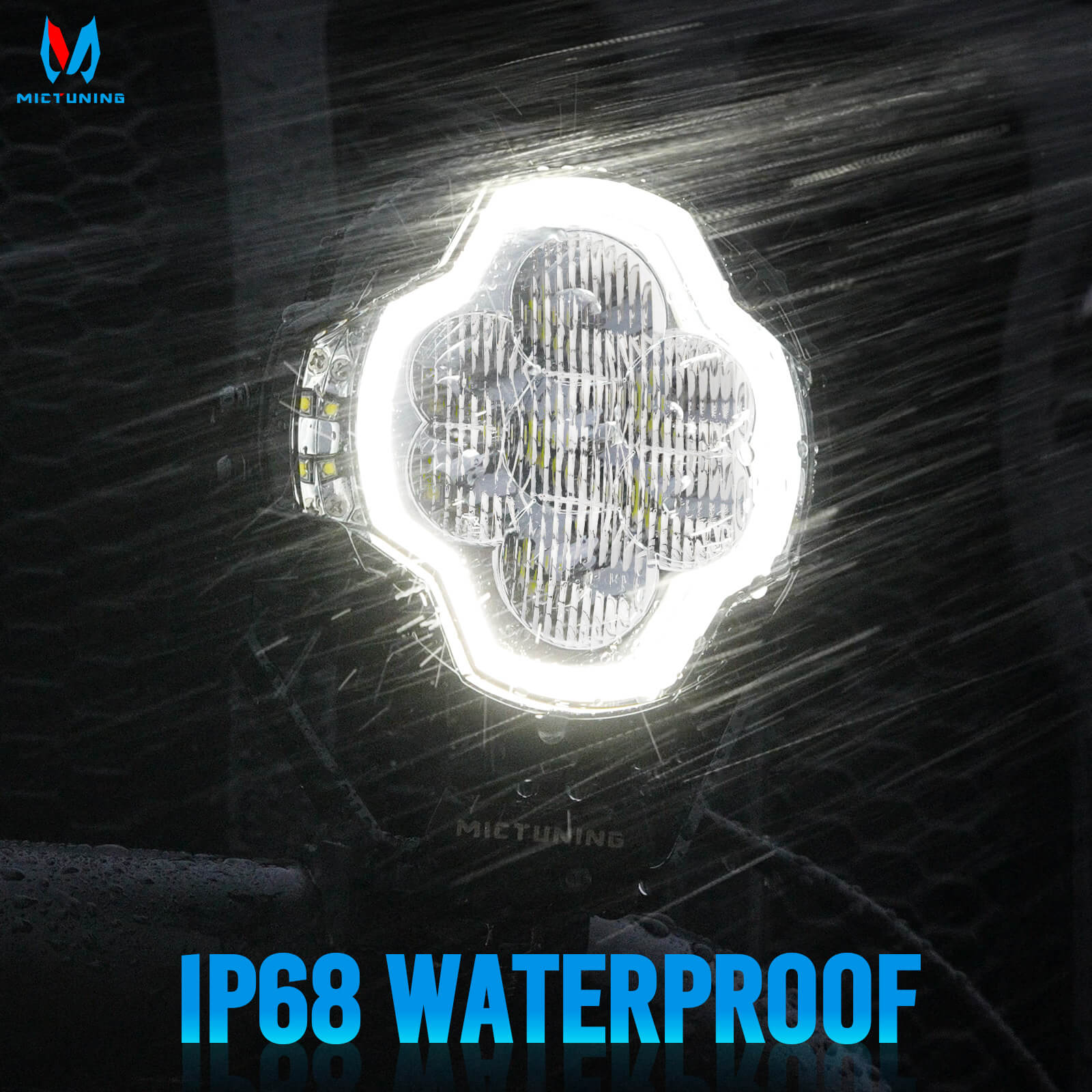K6 4 Inch 160W LED White Light Pods Bundle with K8 Halo Ultra Pod Light, Offroad Driving Beam/Spot Beam, 4 Inch/5 Inch