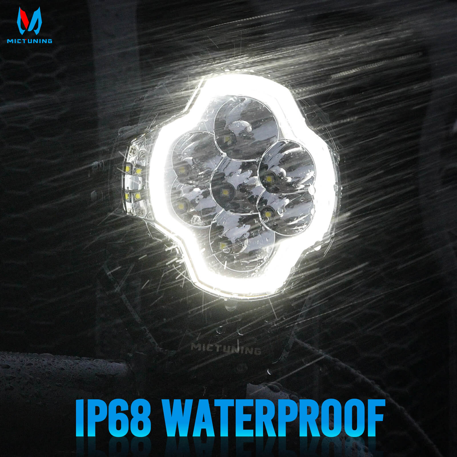 K8 Halo UltraSpot Pod Light 5-Inch, Offroad Spot Beam Maximum Long Distance, LED Side Shooter, IP68 Waterproof Fog Lamp, Pair