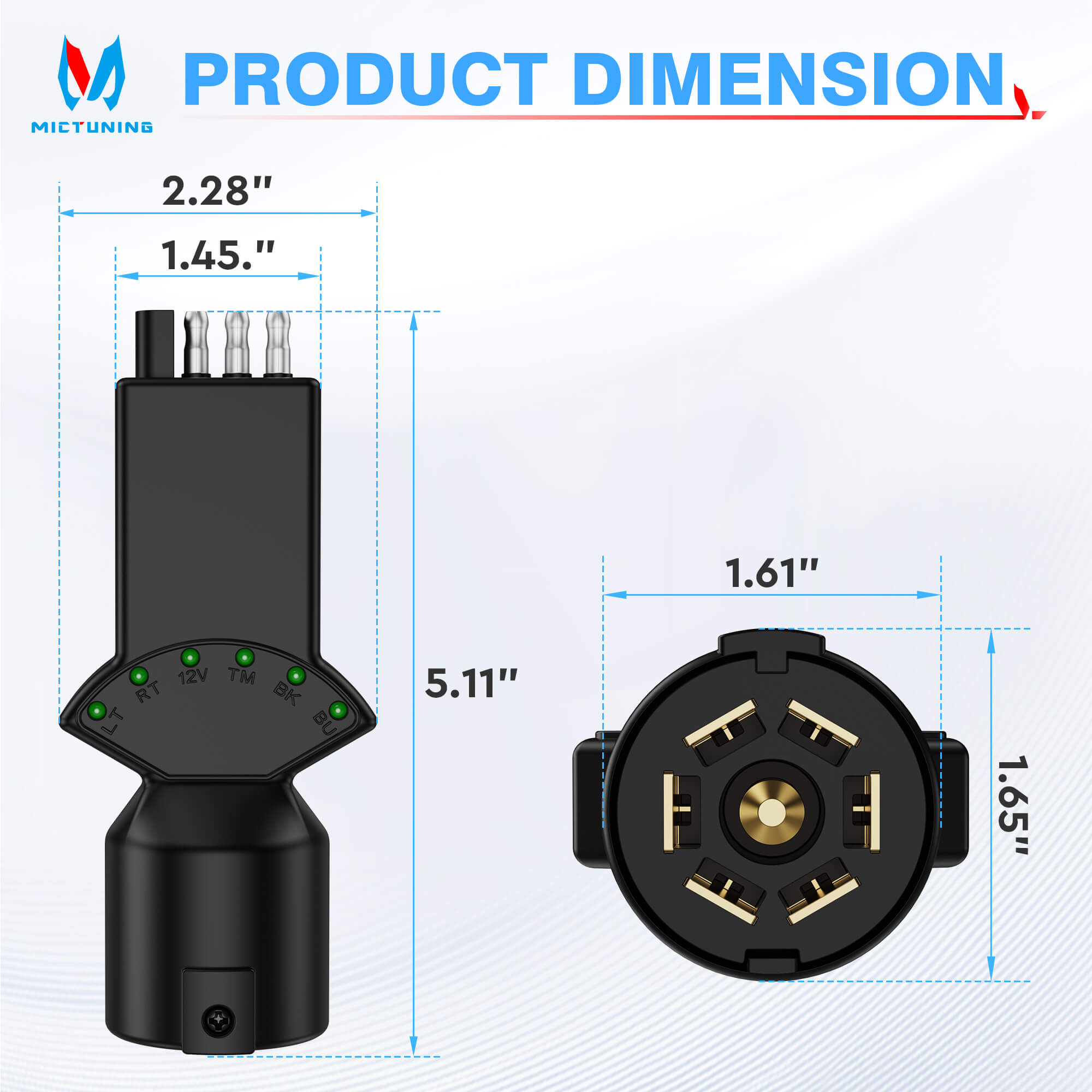 4 and 7 Pin Trailer Plug Tester, Multi-Function 7 Way Blade & 4 Pin Flat Trailer Light Circuit Tester with 6 LED Indicators