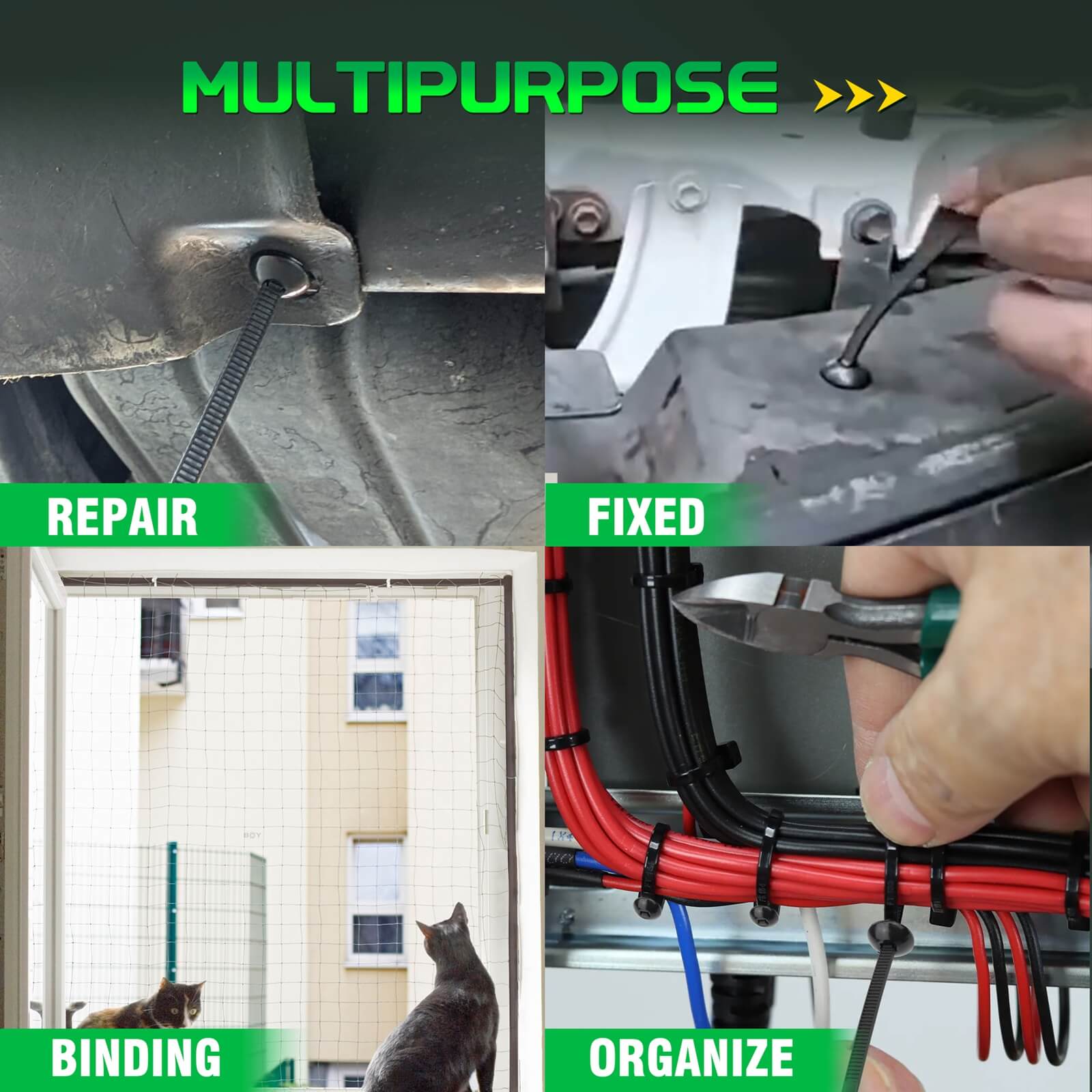 Nylon Universal Cable Tie Buckle, Multifunctional Snap Fit Nylon Clips, UV Resistant Car Zip Ties Clips (150pcs)