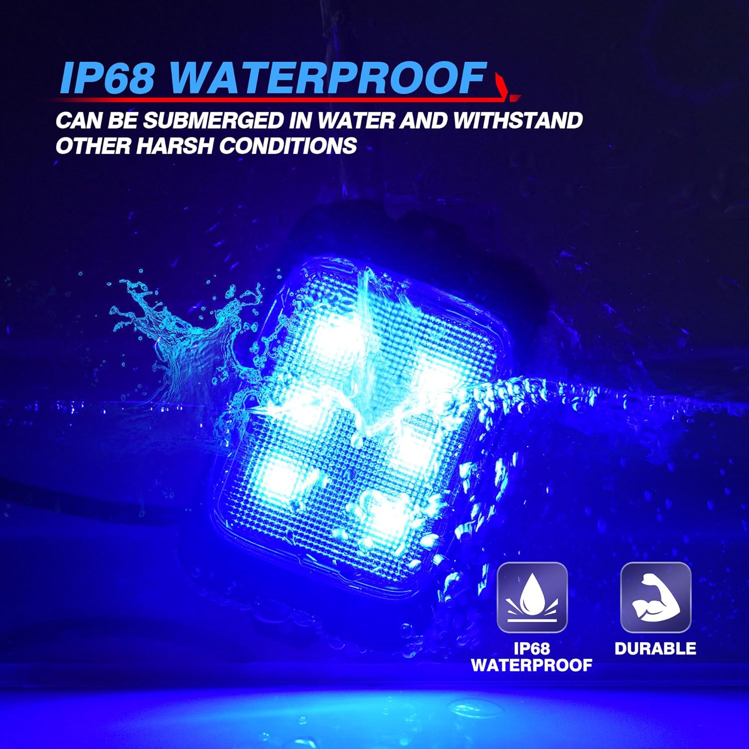 C3 Extensible RGBW LED Rock Lights 8-16 Pods Bundle with P8-Ultra 6/8 Gang Switch Panel, Larger & Tactile Switches