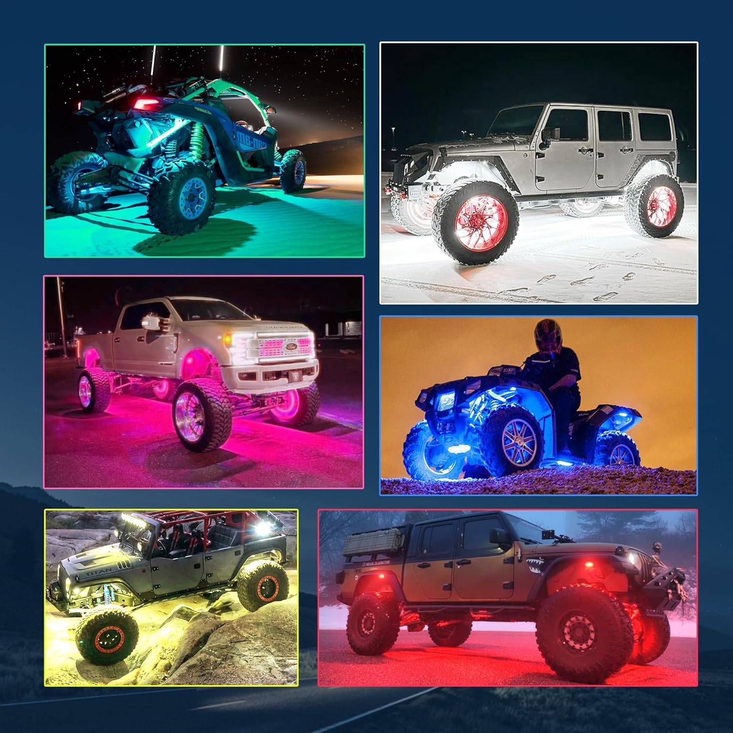 P1Y RGB Switch Panel with Remote Control Bundle with C2 RGBW LED Rock Lights Kit 8-16 Pods