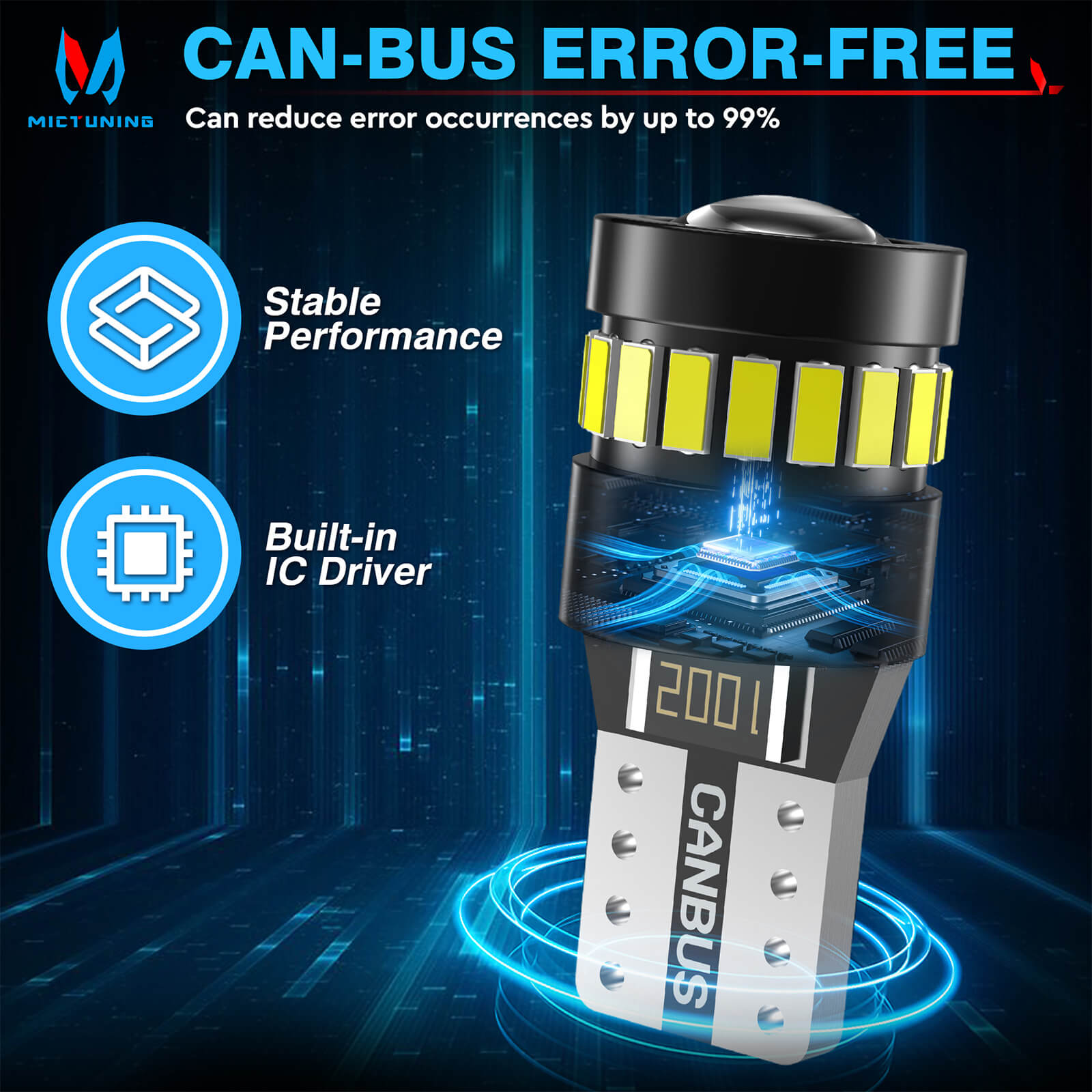 194 LED Bulbs Car T10 LED Bulbs for License Plate Light 168 175 2825 W5W T10, 3014SMD Chipsets 6000K White for Car Dome Door Map Dash Courtesy Cargo License Plate Lights,2pcs/10pcs