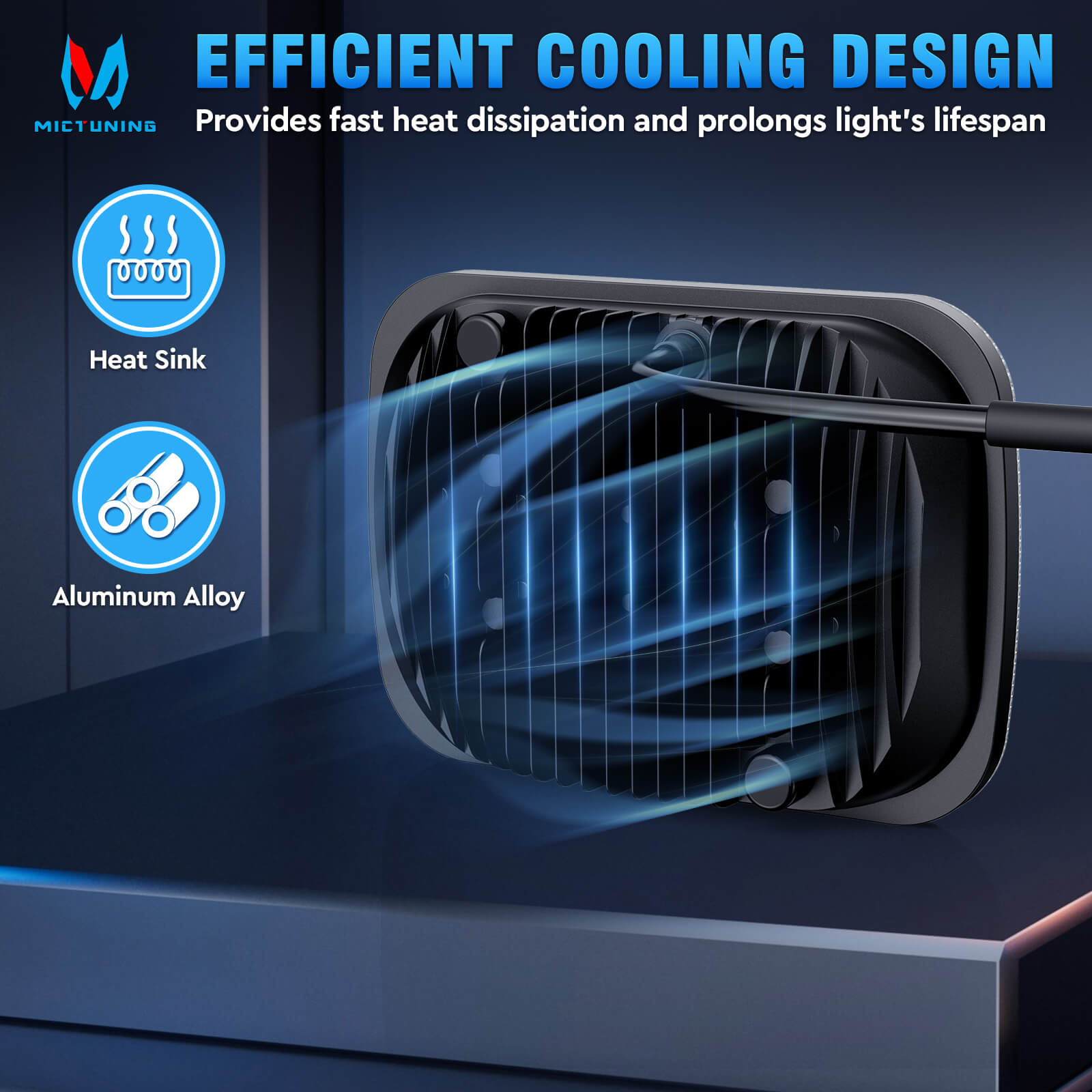 5x7 LED Headlights 7x6 Rectangle Headlamps H6054 110W Hi/Low Sealed Beam For Wrangler YJ Cherokee XJ Comanche MJ Chevy S10 T300 FL50 FL60 FL70 Peterbilt, Black