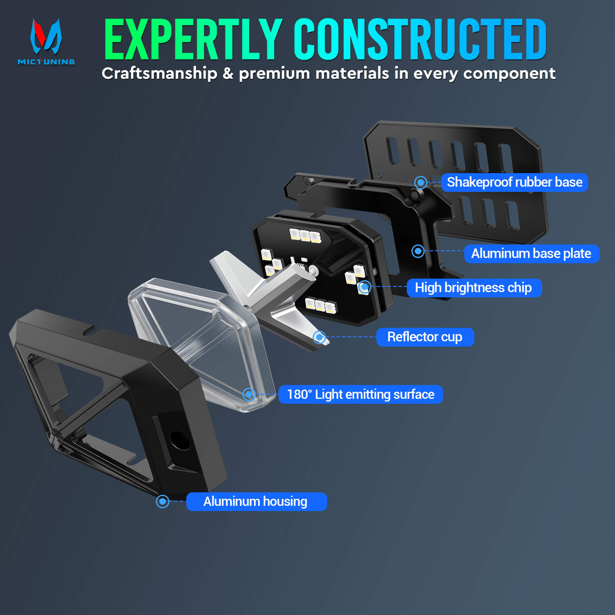 2025 Newest C4 360° Ultra-bright 4-Sided Wide Angle RGBW LED Rock Lights, Microphone Sync with APP Control, 8-16 Pods