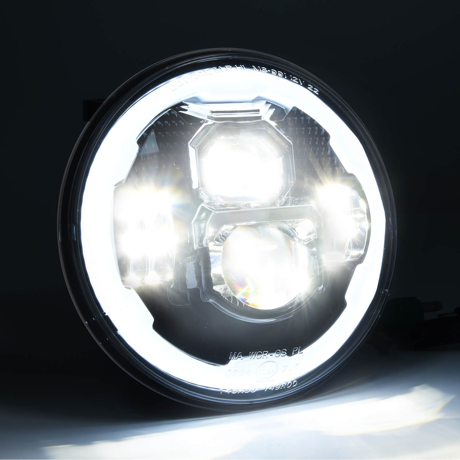 7 Inch Round LED Headlights with Hi/Lo Beam DRL Turn Signal, Compatible with Jeep Wrangler JK JKU TJ LJ,Chevy, Anti-glare, Plug and Play, IP67 Waterproof