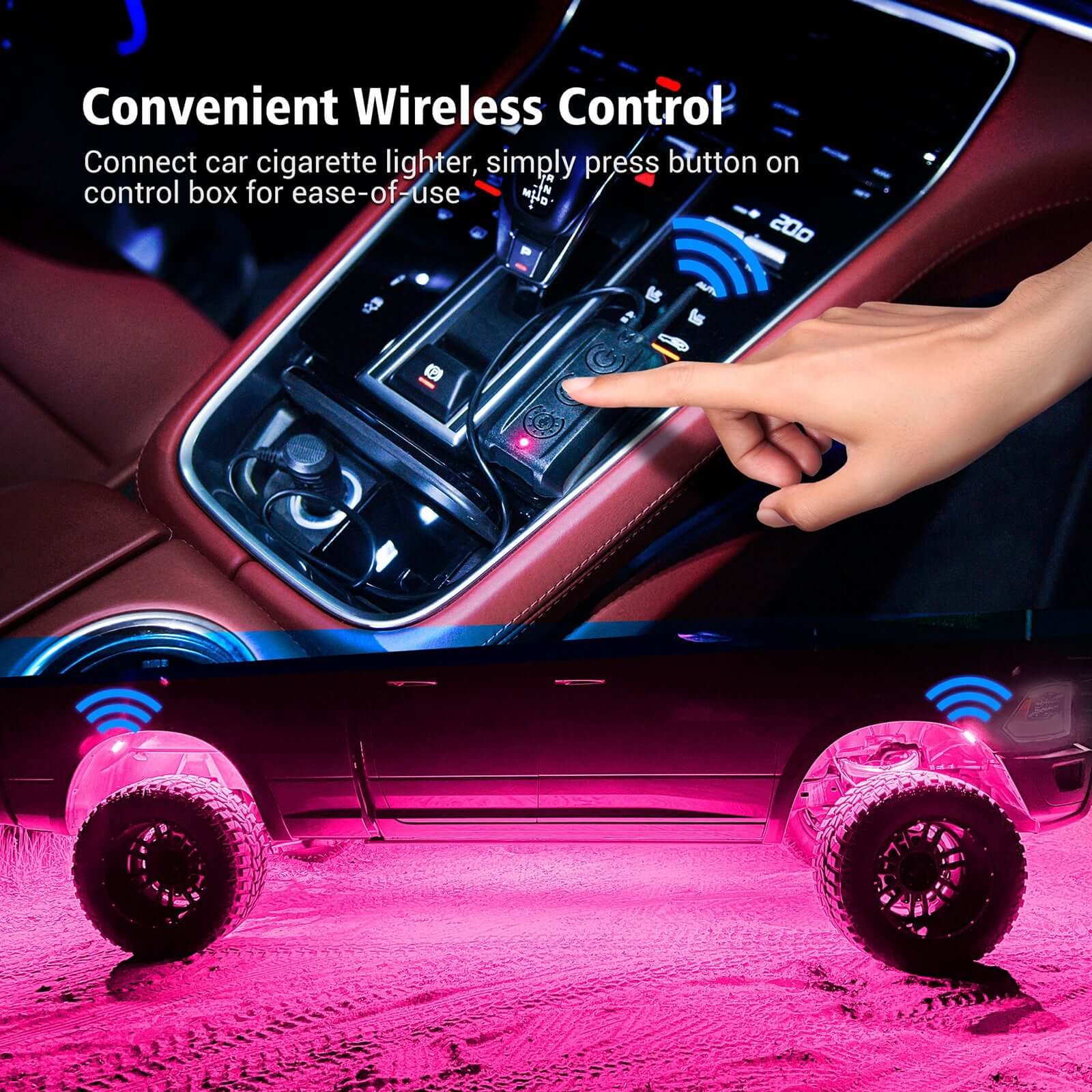 C3 Extensible RGBW LED Rock Lights 8-16 Pods Bundle with P8-Ultra 6/8 Gang Switch Panel, Larger & Tactile Switches