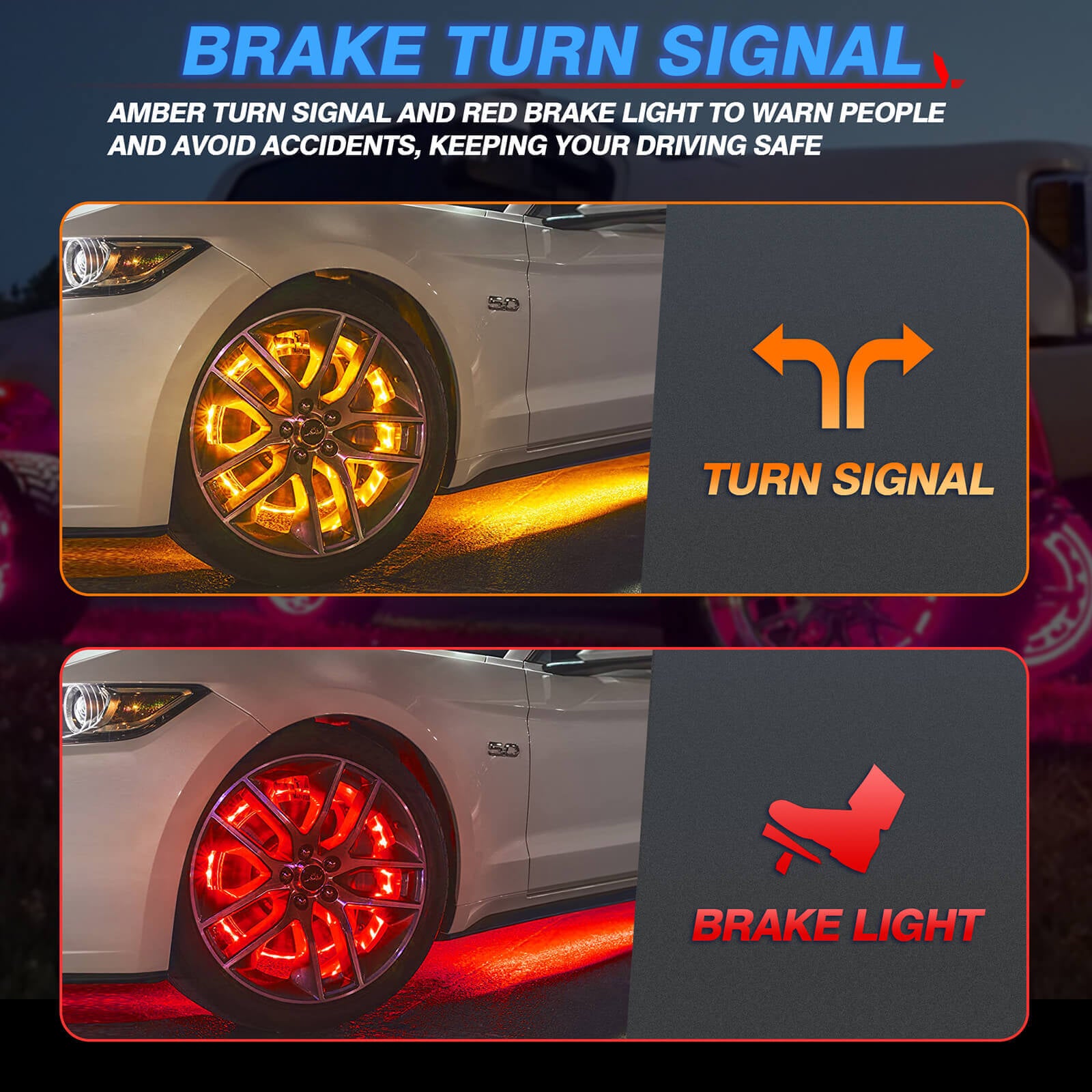 15.5″/17″ V1 RGB+IC Chasing Color Wheel Ring Lights Kit Bundle with P1s-W Wireless RGB Switch Panel 8/12 Gang, Up to 328FT Range