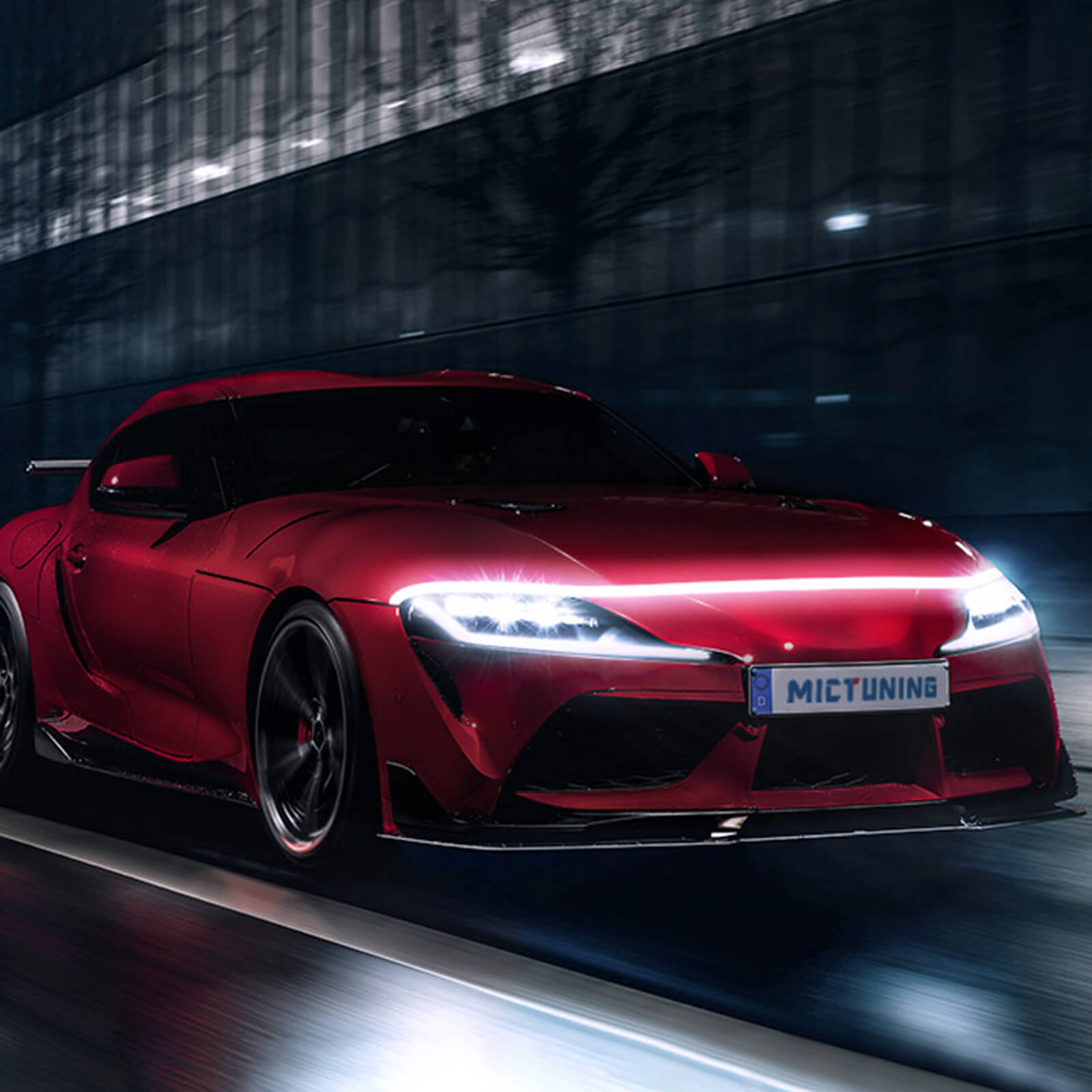 71 Inches Car Hood Light Strip, Flexible Exterior Car LED Strip Lights Waterproof, White