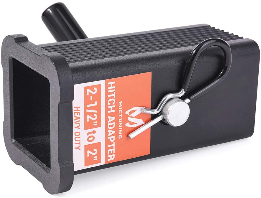 2-1/2'' Class V to 2'' Class III & IV Trailer Hitch Receiver Adapter, 2.5'' to 2'' Reducer Sleeve with Hitch Pin and Clip