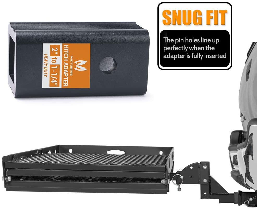 2'' Class III/IV to 1-1/4'' Class I/II Receiver Hitch Adapter Insert Sleeve Mount Adapter - 2'' to 1.25'' Receiver Reducer Converter