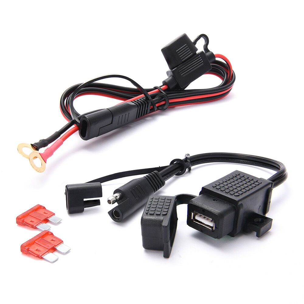 2.1A Motorcycle SAE to USB Charger Adapter Quick Disconnect For iPhone iPad GPS
