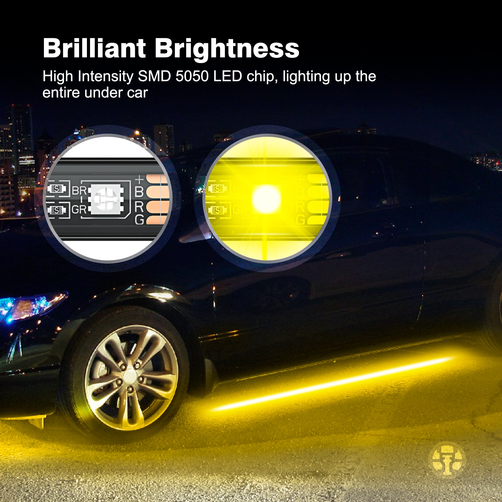 12V Car Underglow Lights, Neon Accent Lights Strip Undercar Glow Light Underbody Light, IP68 Exterior