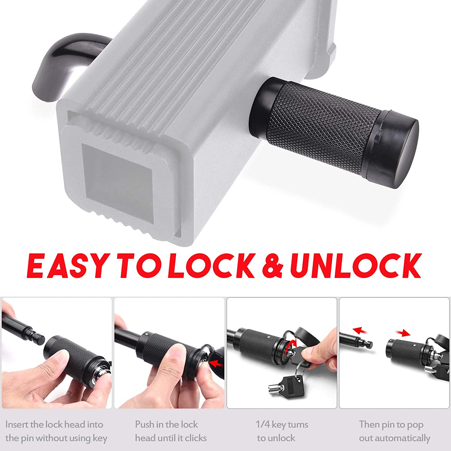 Hitch Pin Lock Hitch Lock Trailer Hitch Receiver Lock Pin Set - Dual Bent Pin Style 1/2 and 5/8 Diameter Hitch Pin Kit