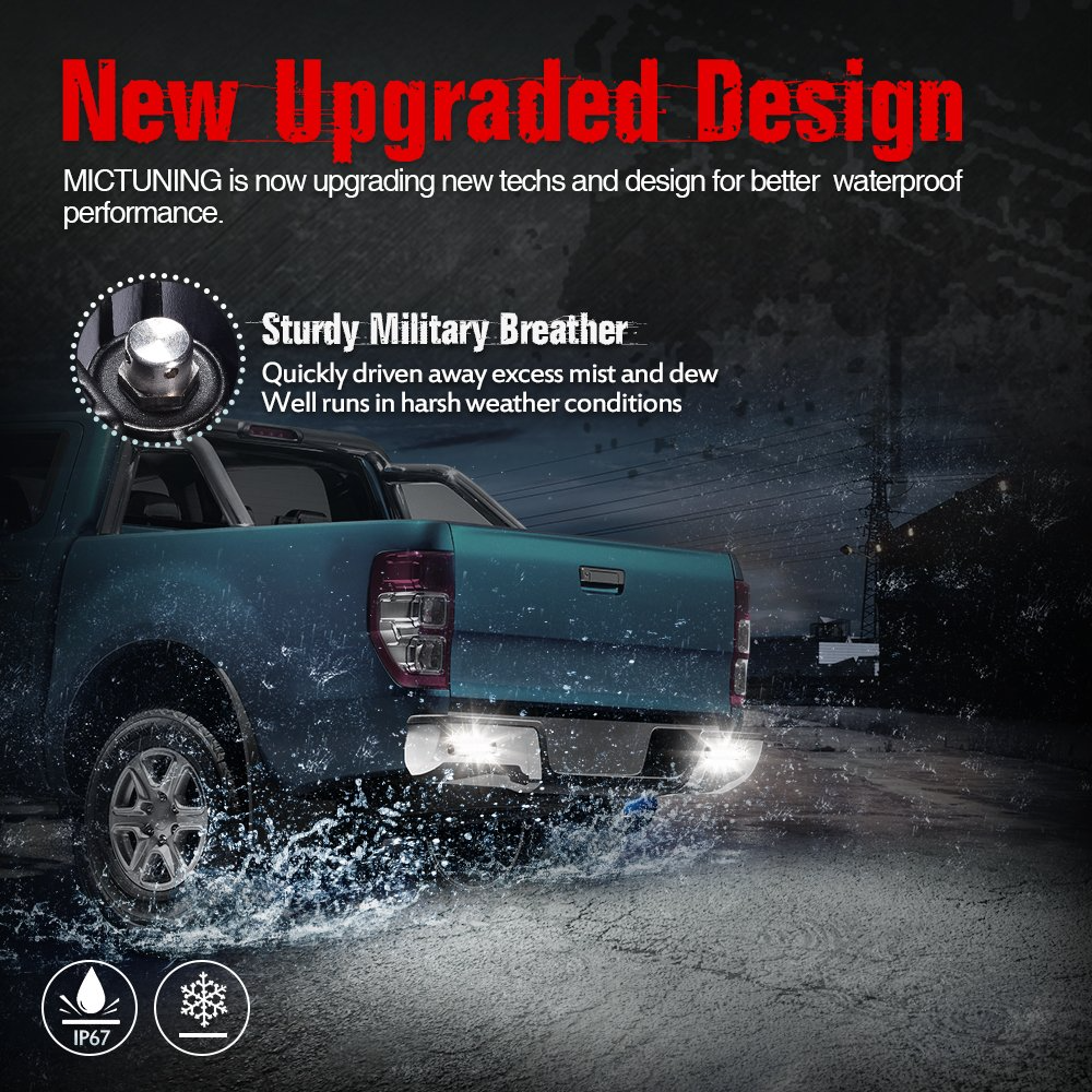 40W Flood LED Work Light Bar, Off Road Backup Driving Lights Fog Lamp 6.7 Inch