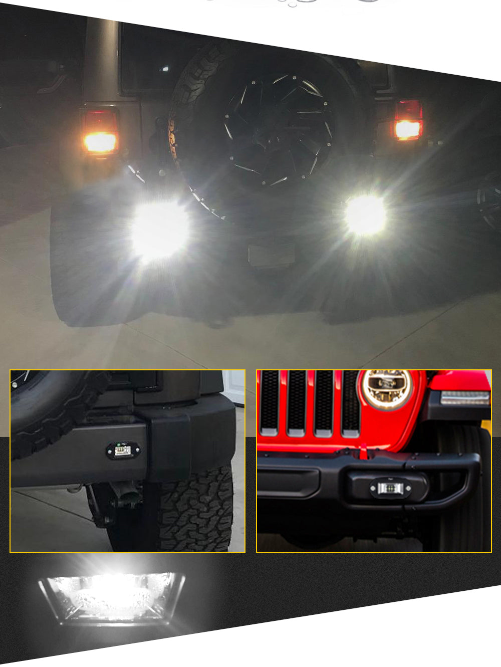 2x 20W Flush Mount LED Pods, Flood LED Work Light Bar, Offroad Backup Driving Fog Lamp