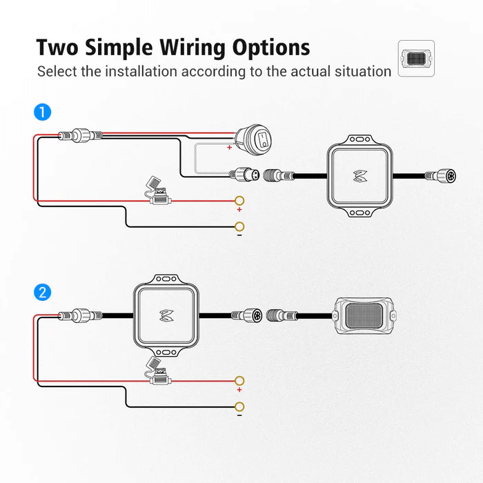 C2 RGBW LED Rock Lights Kit 8-16 Pods Bundle with P1B RGB 5" 8/12 Gang Switch Panel