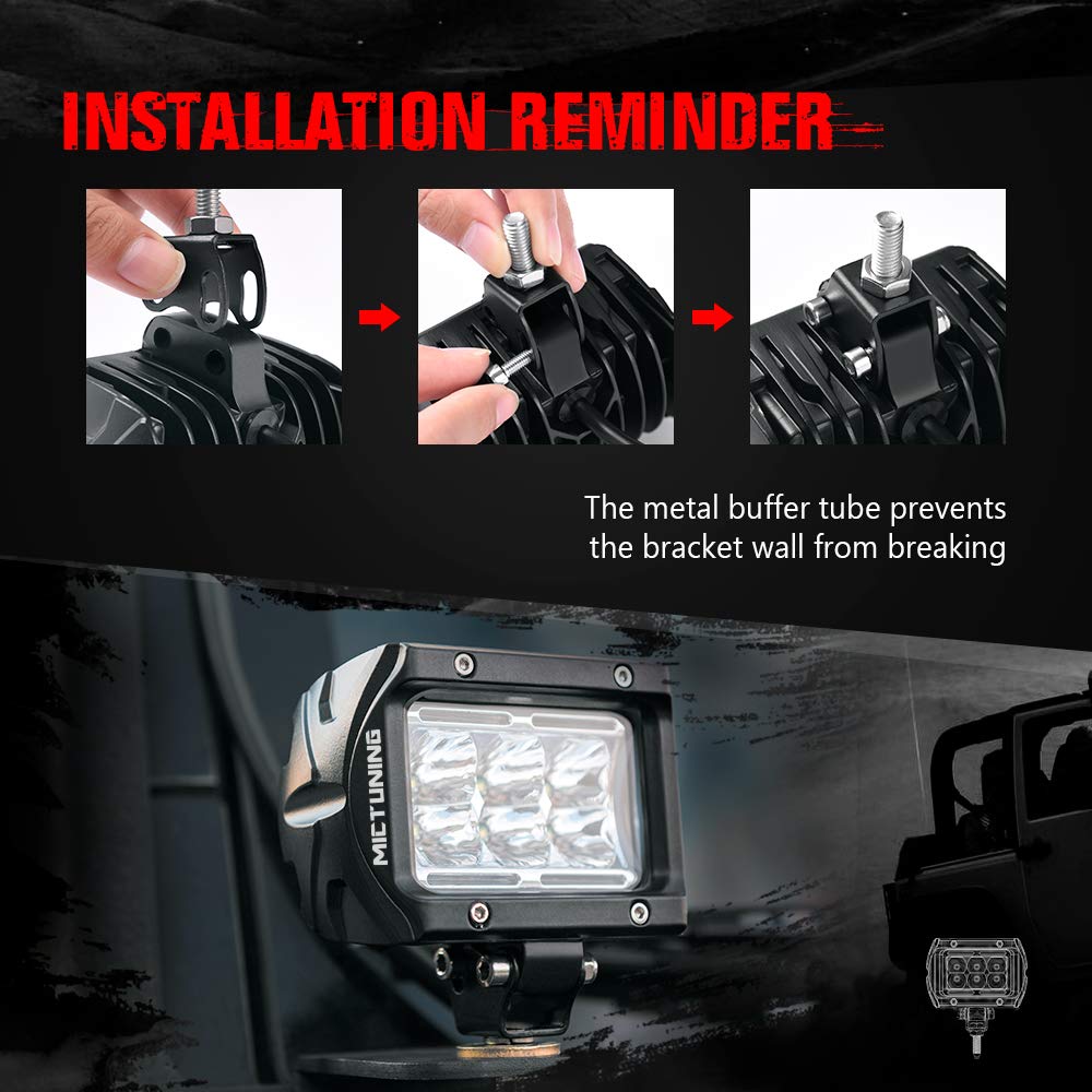 K1 LED Light Pods 2Pcs 4 Inch 18W Off Road Spot Flood LED Light Bar 1620lm