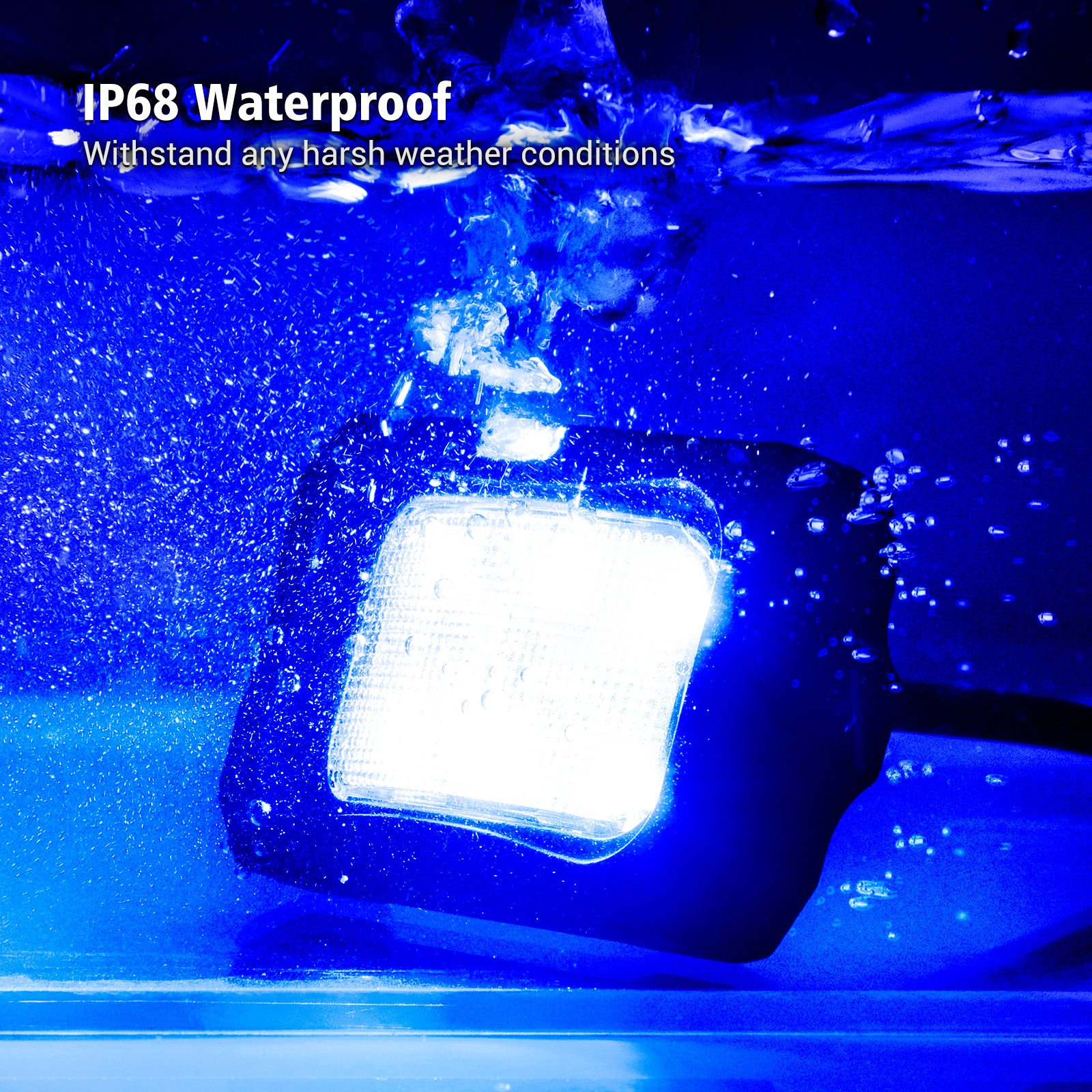 C2 Blue LED Rock Lights, 4 Pods Neon Underglow Light Kits Waterproof Underbody Glow Lamp