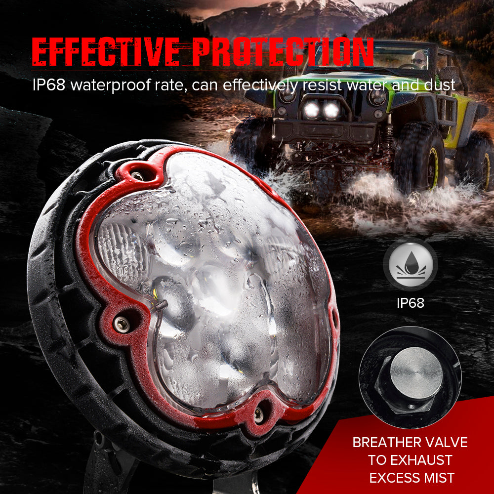 F1 2pcs 5.6" LED work light 55w 4950LM combo led driving lamp for Jeep SUV ATV Truck Boat