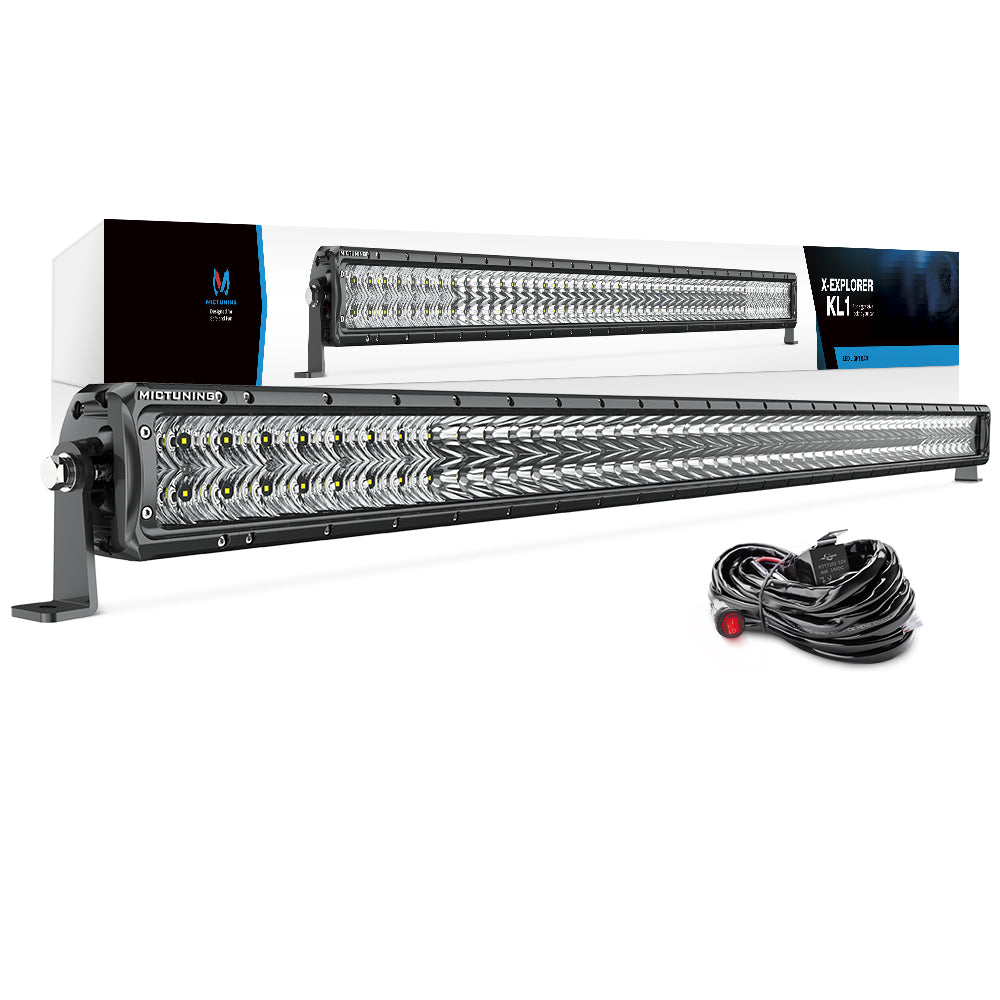 MICTUNING X-Explorer KL1 LED Light Bar - 52 Inch 300W Off Road Driving Light Combo Work Light with Wiring Harness| Side Brackets, Patent Pending