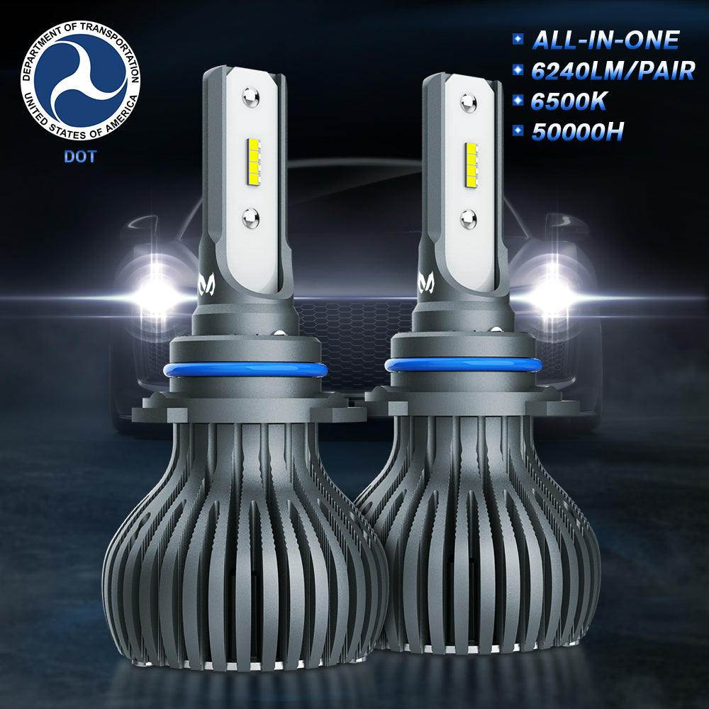 9006/HB4 LED Headlight Bulbs All-in-One Conversion Kit - 60W 6240LM LED Headlamp | 6500K Cool White | Plug-N-Play