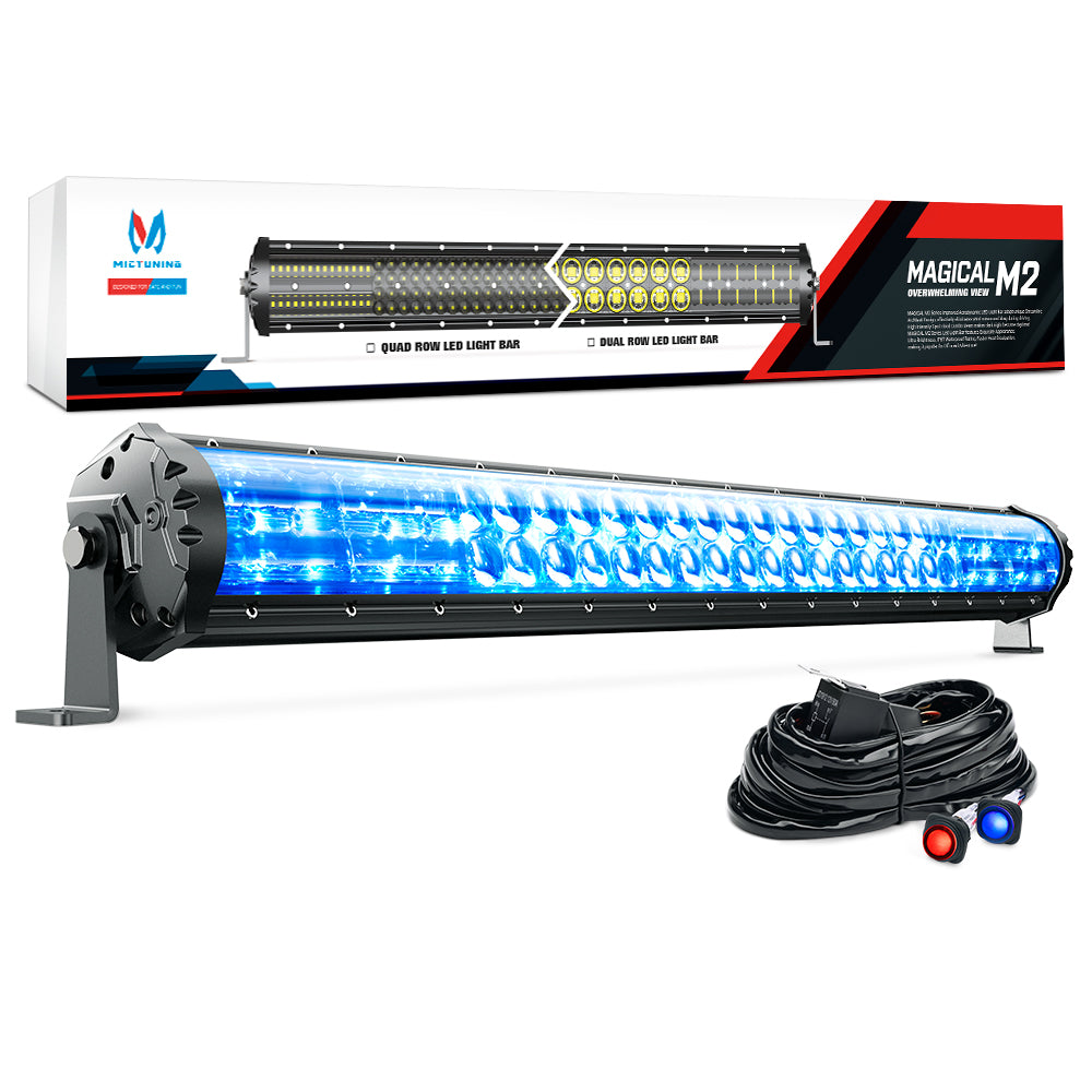 M2 42 Inch 240W LED Light Bar with Iceblue Marker Light Dual Row Driving Light