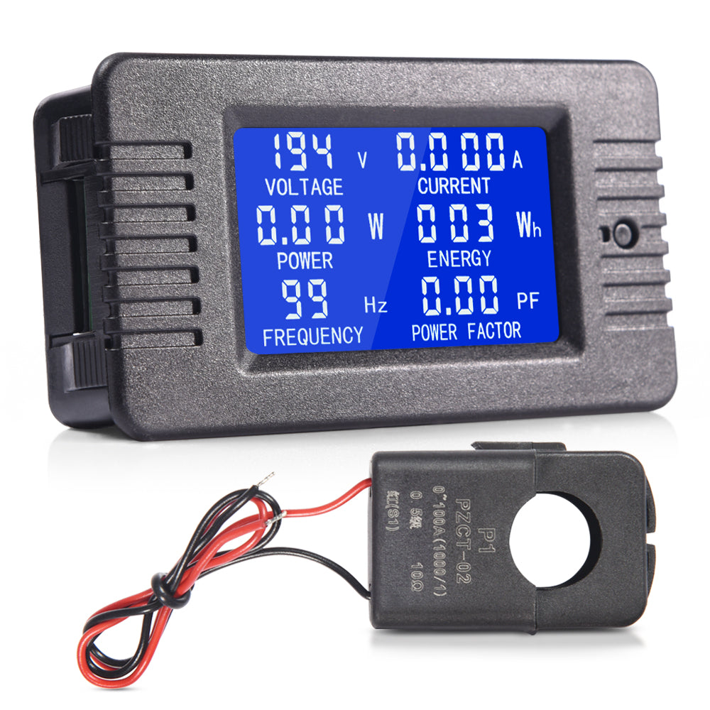 AC Digital Multimeter Ammeter Voltmeter with LCD Display 80-260V 100A Current Transformer for Home Appliances