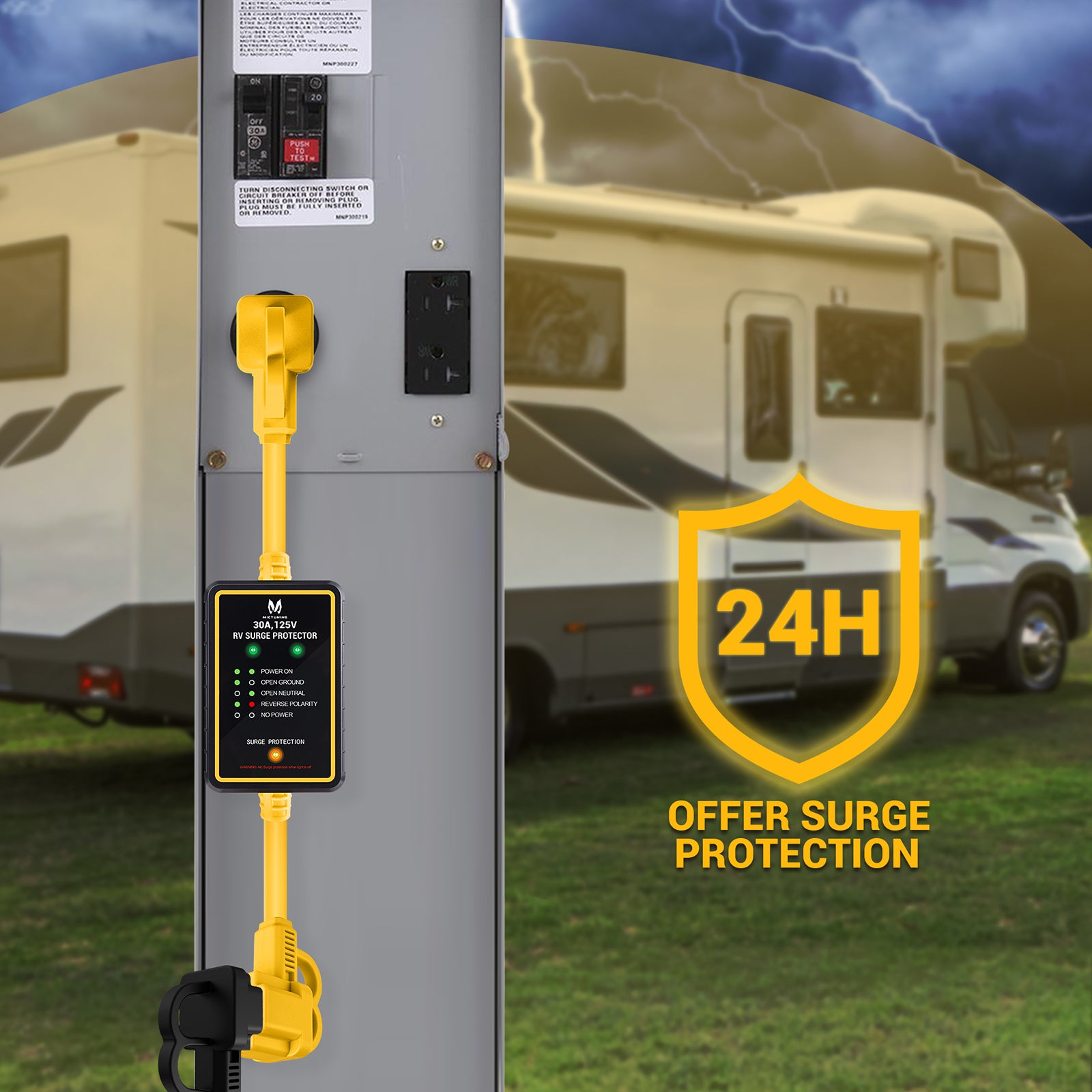 30 Amp RV Surge Protector - RV Power Defender Voltage Protector  RV Circuit Analyzer