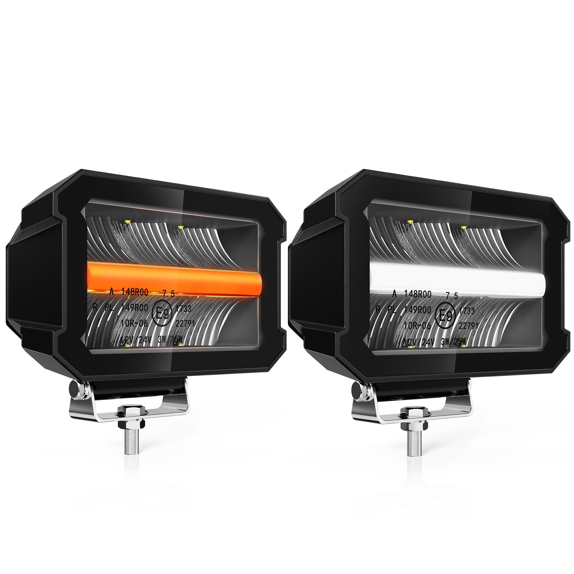 Bezel-Less LED Pods Light, 50W LED Driving Fog Light LED Work Light, IP67 Waterproof (2 PCS)