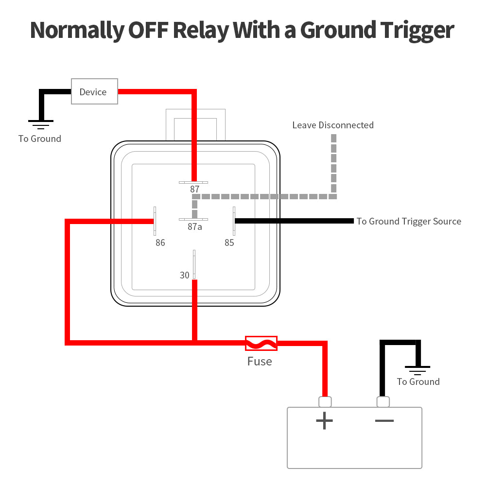 40/30 Amp Waterproof Relay Harness Set - 12V 5-PIN SPDT Automotive Relay with Heavy Duty 16AWG 14AWG Pre-wired Harness (5 pack)