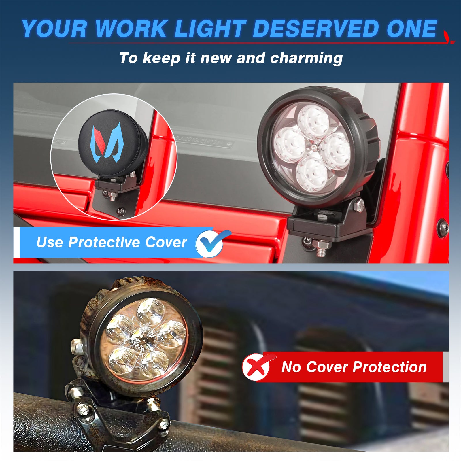 7 Inch Black LED Pods Protective Cover, LED Cube Light Cover Fog Light Lens Cover