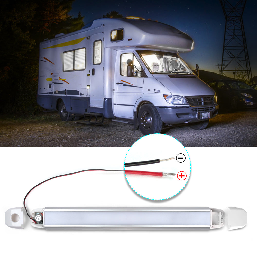 17 Inch 2400lm Car Interior Led Light Bar - 48 LED 24W White Light Tube with Touch Switch