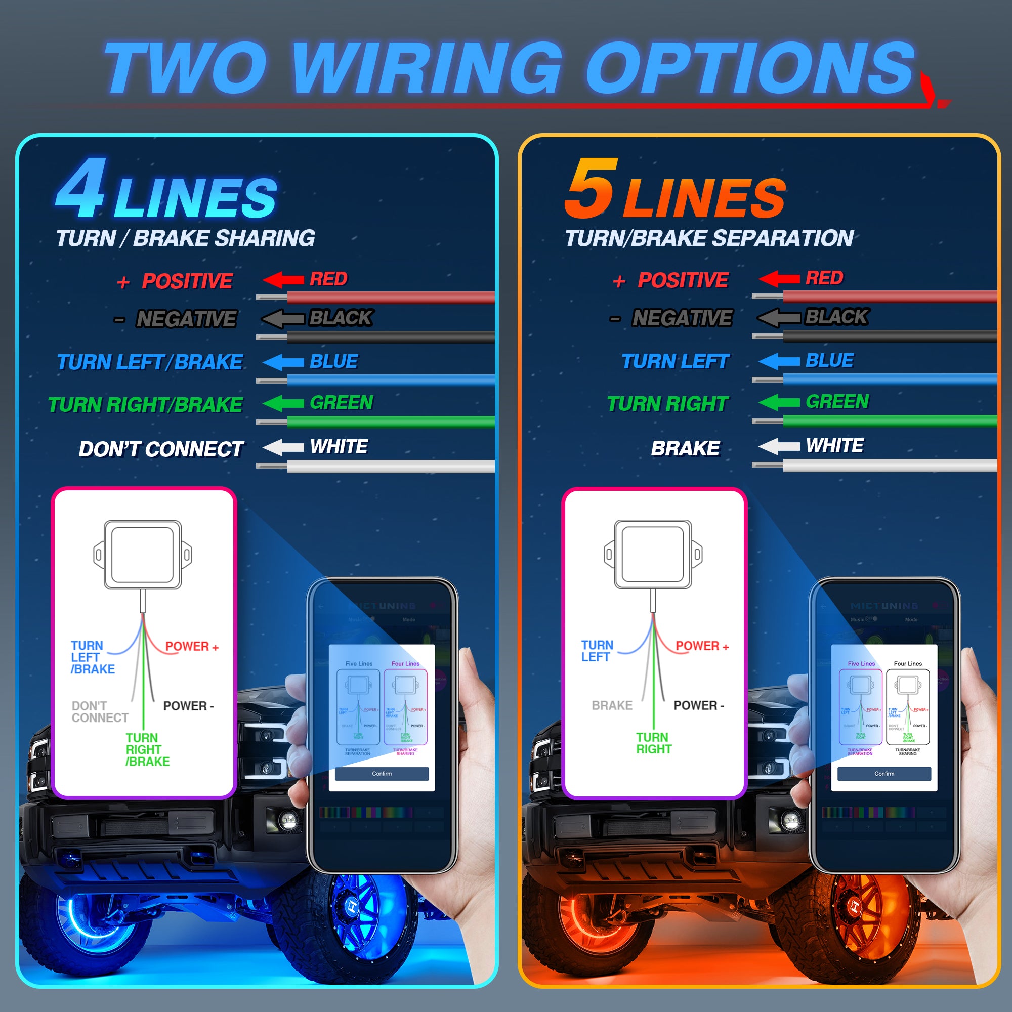 15.5'' V1 RGBW LED Wheel Ring Lights 4pcs Neon Wheel Rim Lights w/Turn Signal & Braking Function