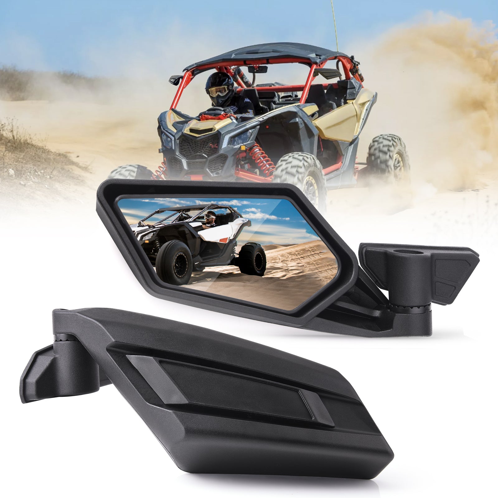 UTV Side Racing Mirror Compatible with 2017 2018 2019 2020 2021 Can Am  Maverick X3 RS DS Max Turbo R