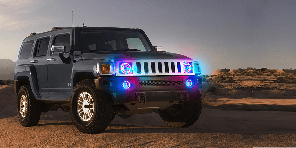 MICTUNING J1 7” RGB+IC LED Headlights with 4” RGB+IC Fog Lights - Add A Unique Style to Your Vehicle