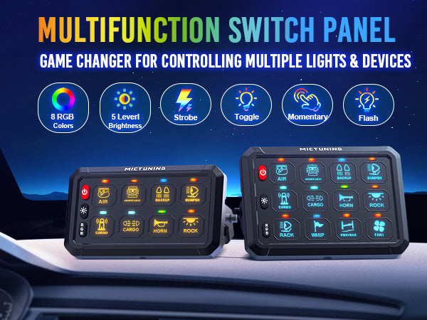 MICTUNING P1B RGB Switch Panel - Allows Everything To Be Controlled Easily