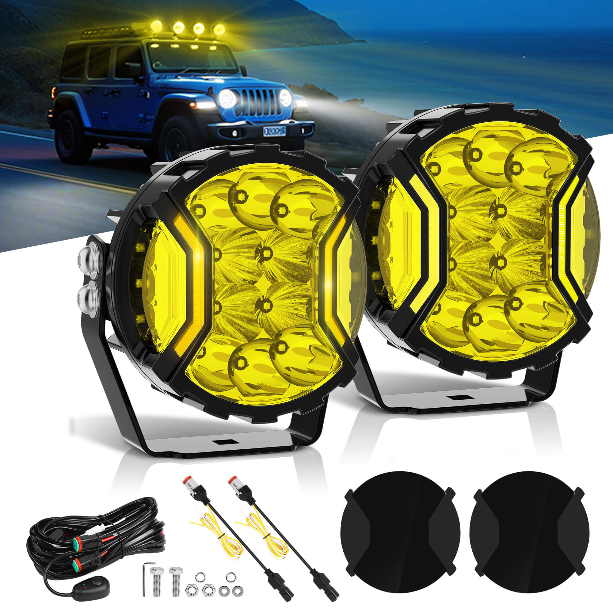 5 Inch LED Light Pods, Offroad Driving Side Shooter with