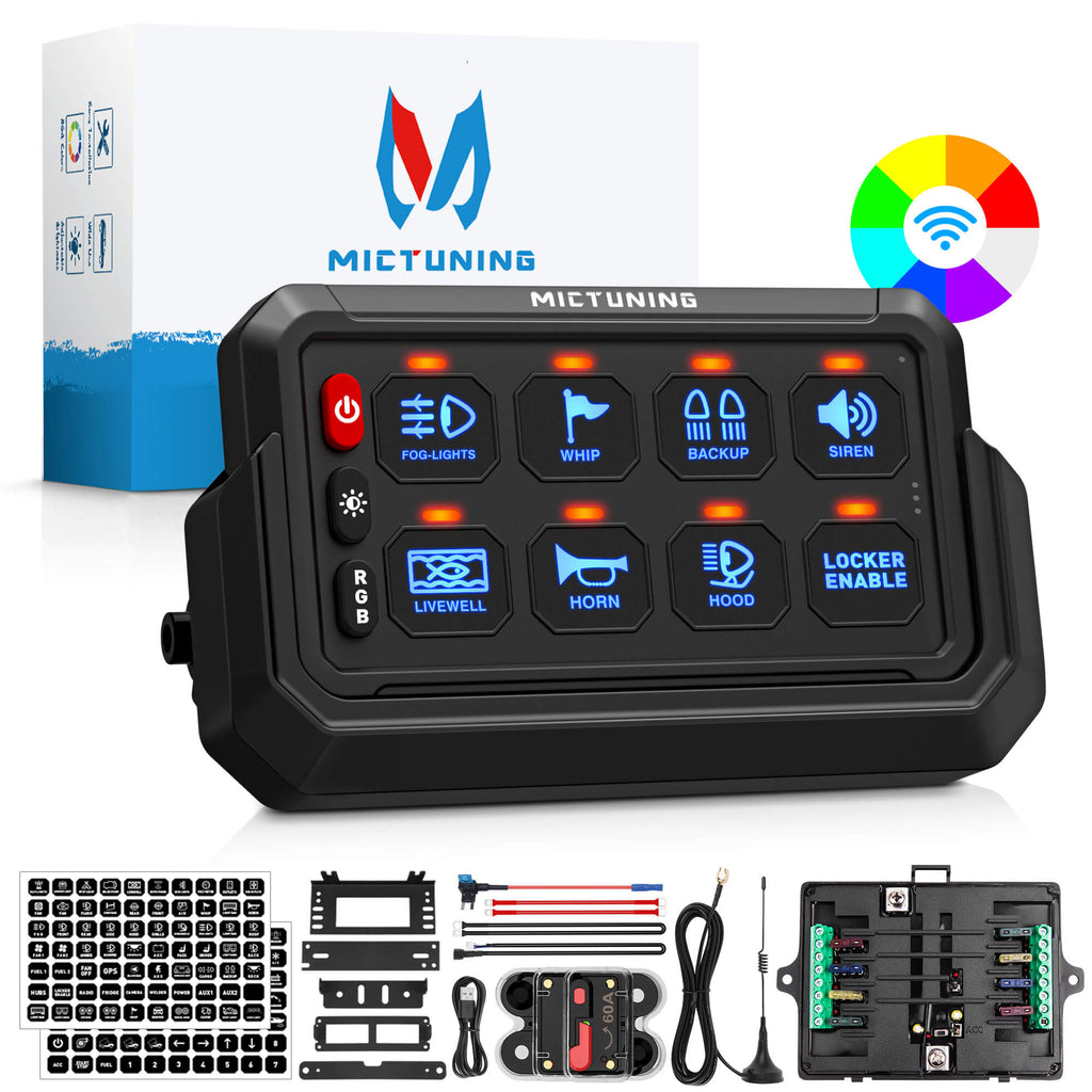 Wireless RGB 8/12 Gang Switch Panel P1s-AC MICTUNING, Multifunction ...