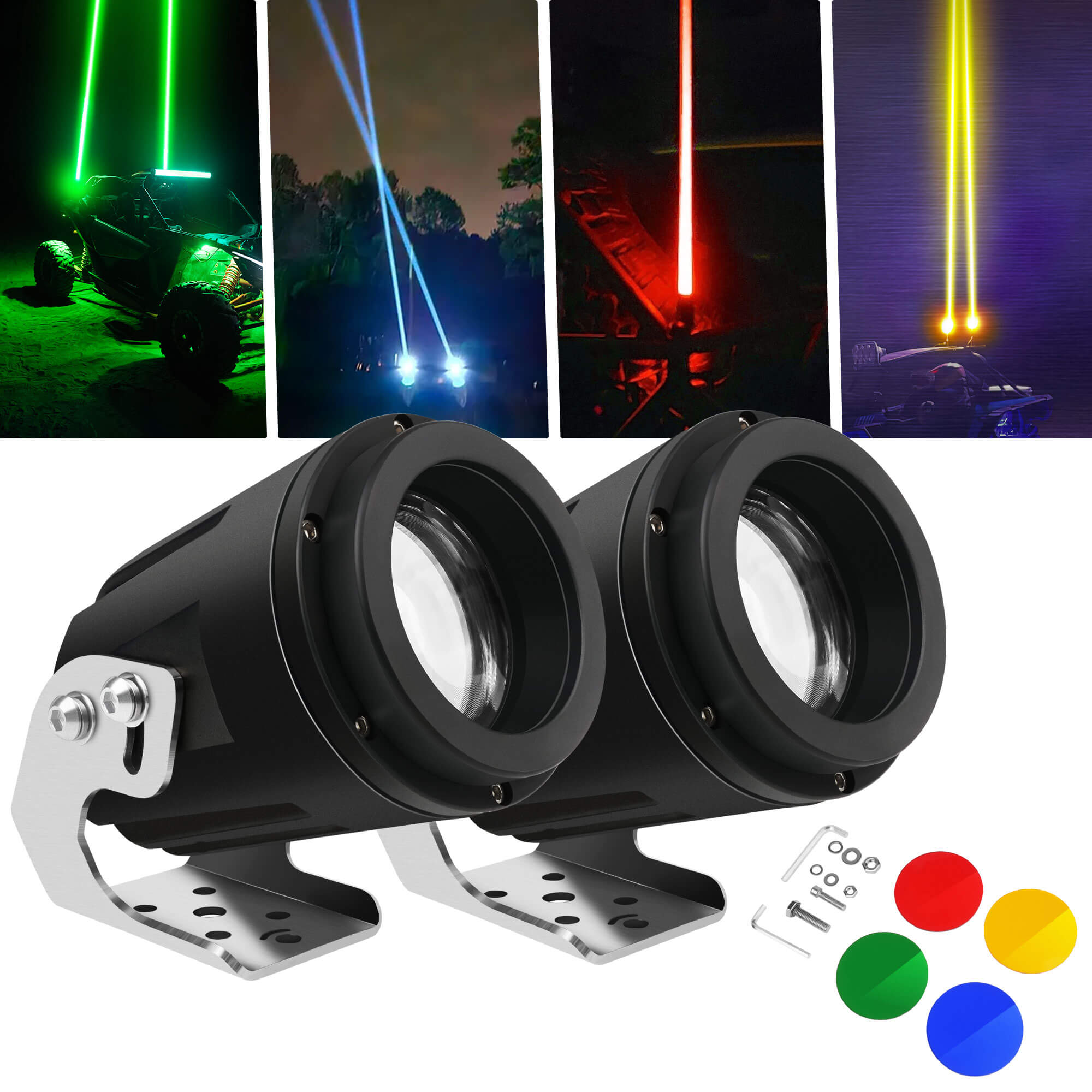 Laser Whip Lights, Whipless Antenna Laser Whip Light Spot Pods for UTV ATV Can Am Dune Buggy SXS RZR Polaris Golf Cart Trucks