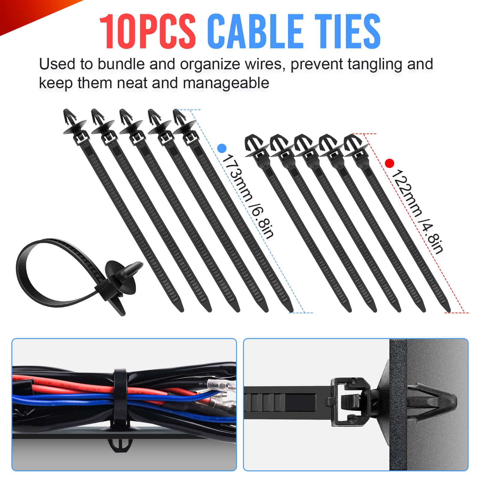 680pcs Car Mount Clips Auto Fasteners Removal Tool Kit, 22 Popular Size Nylon Bumper, Universal Mudguard Rivets Retainers Cable Ties