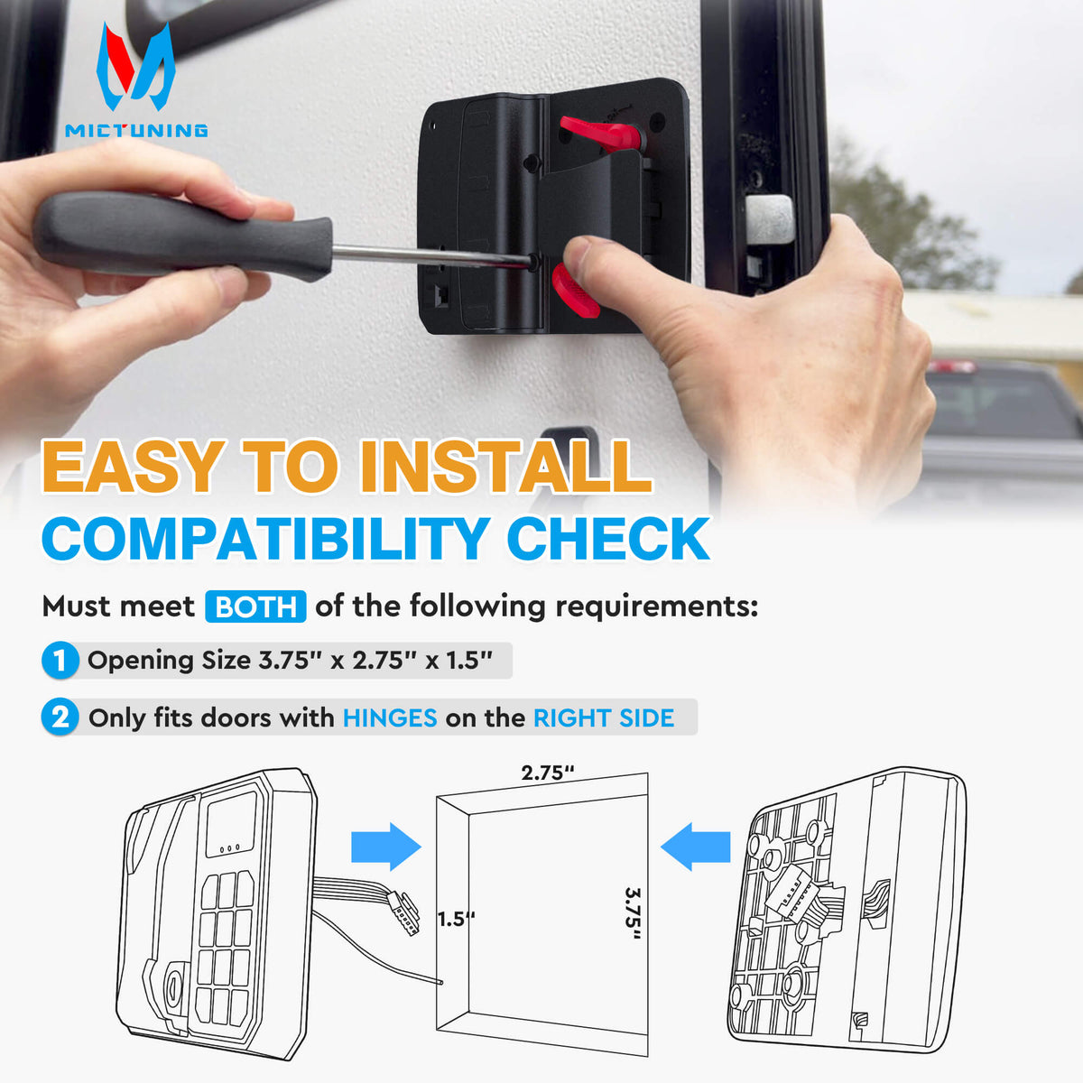 Keyless RV Door Lock Replacement, MICTUNING Keyless Entry Camper Door ...