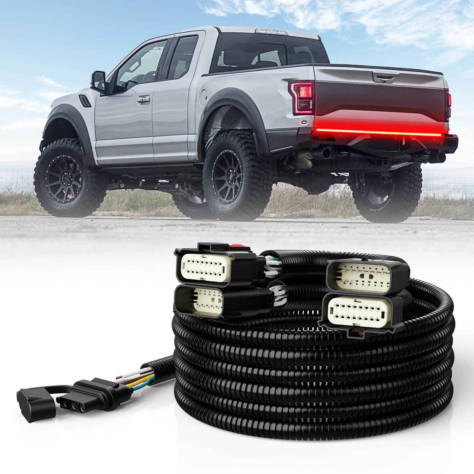 Tail Light Wire Harness Compatible with 2015-2020 Ford F150 All Models with BLIS (Blind Spot/Backup Camera/Tow Assist Sensor)