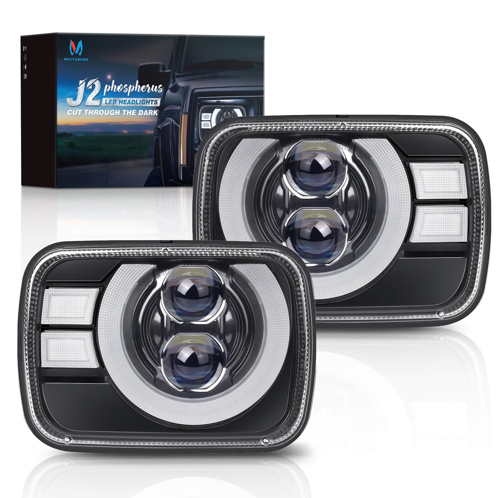 2026 New J2-Ecplise 5x7 7x6 Replace Driving Lights, H6054 Rectangle An